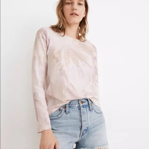 NWOT MADEWELL Northside Long Sleeve Tie Dye T-Shirt‎ in Vintage Petal (XS)